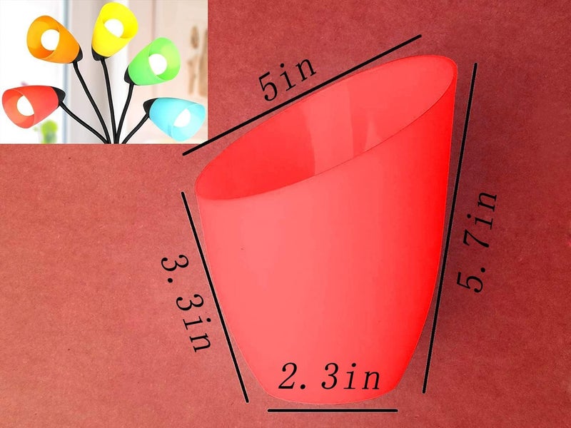 OTTOSEA Store 2 Pack Plastic Lampshade, 5.7 inch High, 4.1 inch Diameter, 1.65 inch Fitter, Replacement Plastic Lamp Shade for LED Floor Lamp [red] - Image 1